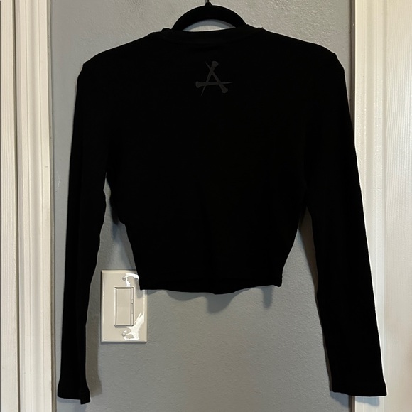Affliction Ethereal Burial Black Thermal Long Sleeve Crop T-Shirt - Picture 8 of 8